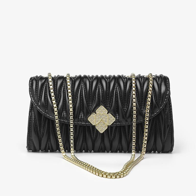 Niche Design Buckle Pleated Bag Women's  Bag Underarm Bag Temperament Shoulder Bag Crossbody Bag