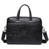 Crocodile Pattern Leather Men'S Handbag Business Men'S Bag First Layer Cowhide Briefcase Simple Business Trip File Bag
