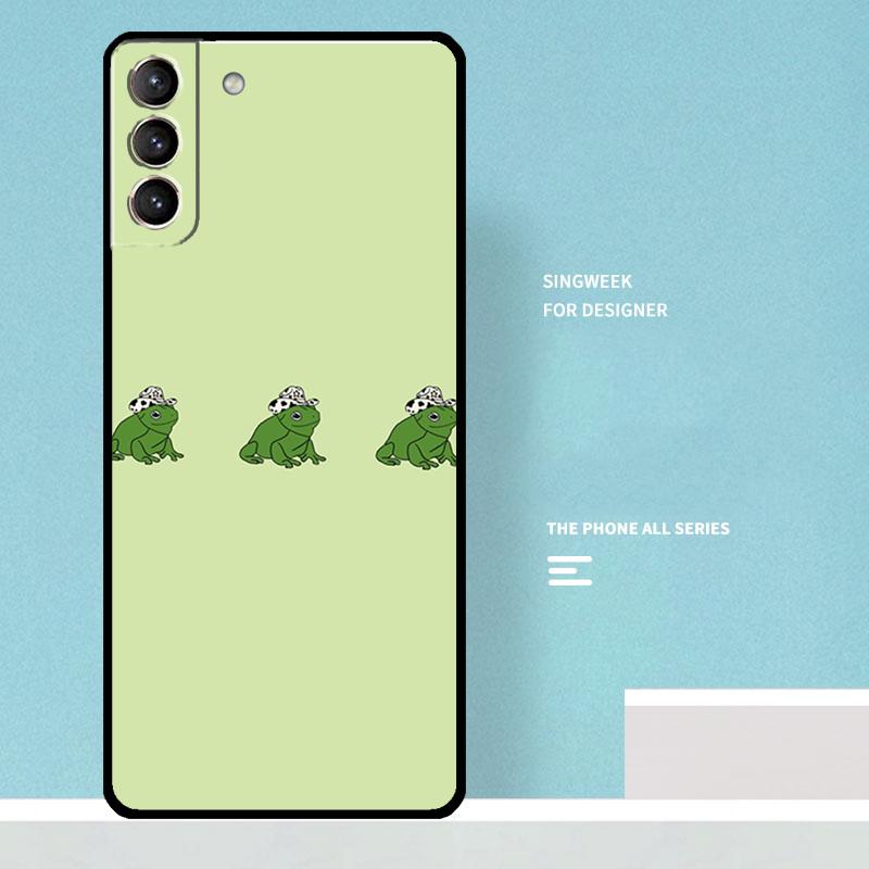Cute Green Frog Case For Samsung Galaxy S25 Ultra S21 S22 S23 S24 Ultra S9 S10 S20 Plus S25 FE Phone Cover