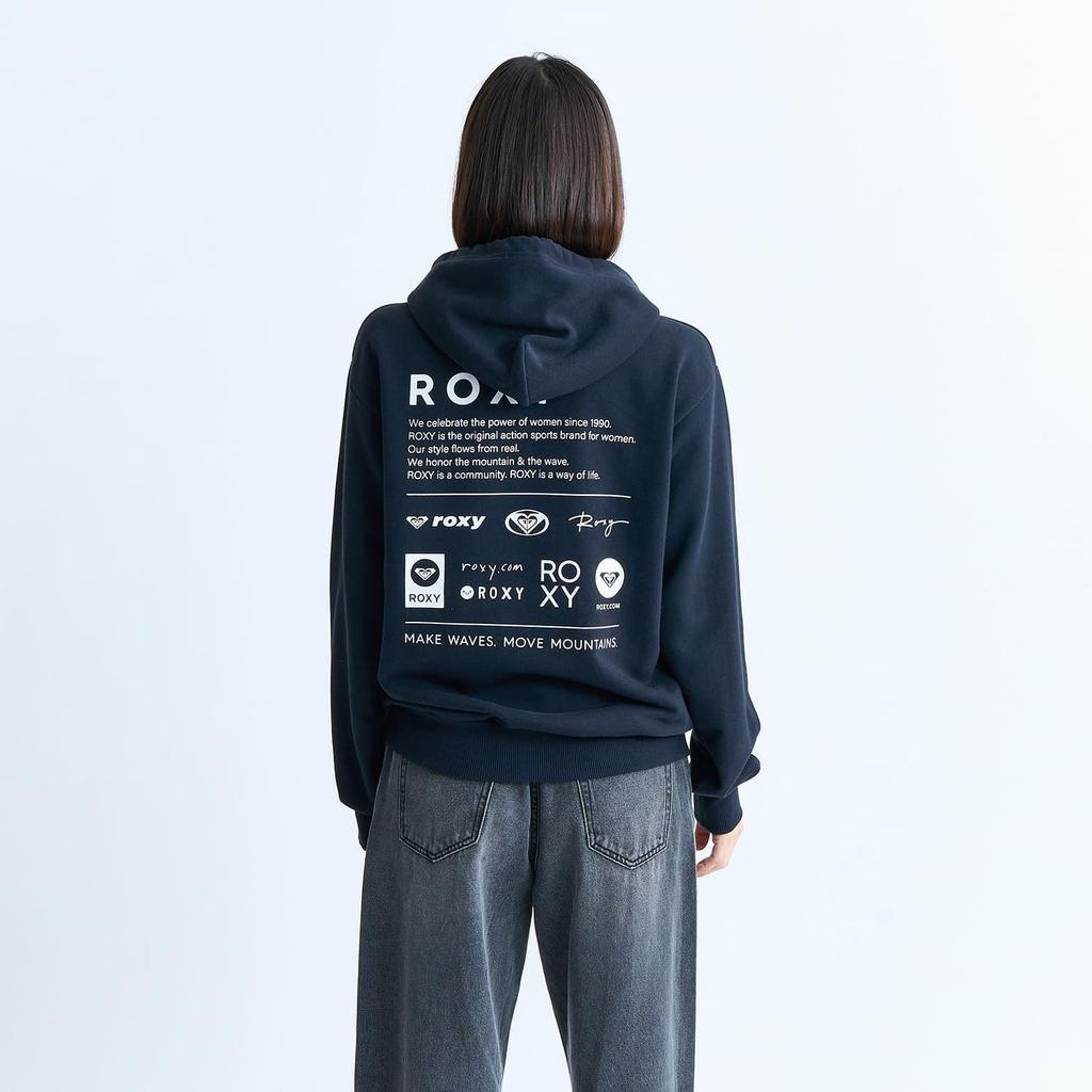 Roxy Regular Fit Hooded Sweatshirt with Back Black Women's Print,