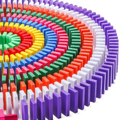 120-teiliges farbiges Holz-Domino-Set für Früherziehung und Fähigkeitenaufbau