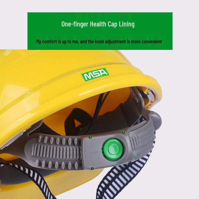 MSA V-Gard Deluxe ABS Safety Helmet with Breathable Rotary Button