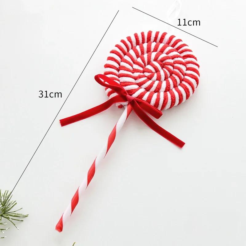 1/6Pcs Christmas Lollipop Candy Cane Pendant Xmas Tree Hanging Ball Ornaments Christmas Decorations for Home 2024 New Year Gift
