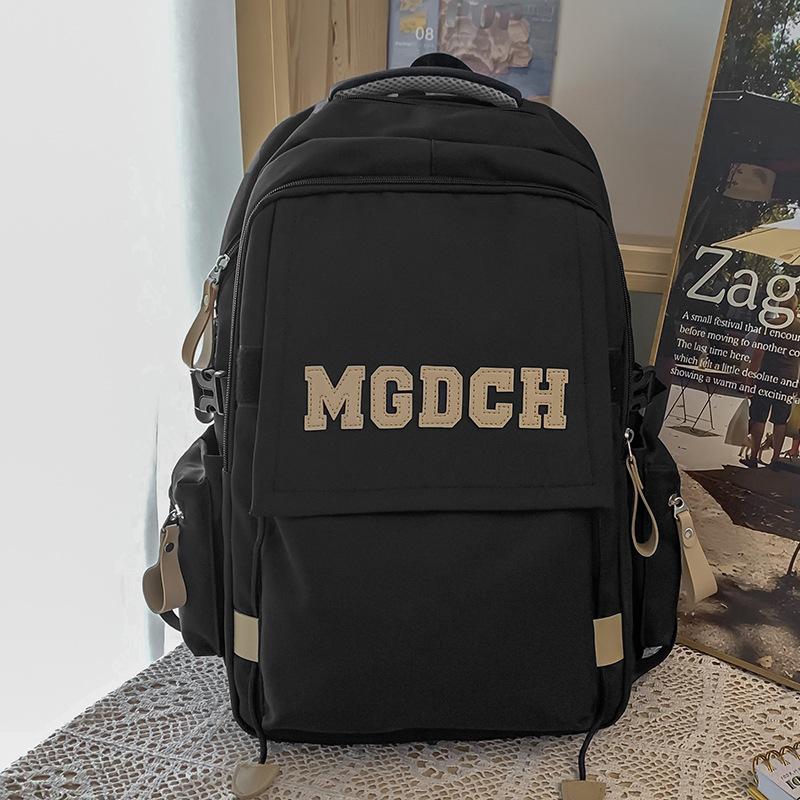 College Student Burgundy Large Capacity Girl Letters Backpack Middle School Student Backpack