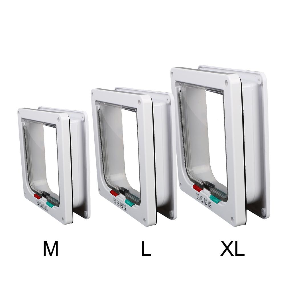 With 4 Way Lock Security Flap Door For Dog Cat Kitten Cat Puppy Safety Gate Smart Pet Door ABS Plastic Dog Cat Flap Door Small Pet Supplies