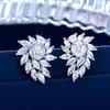 Trendy Lady Engagement Earrings with Bright Zirconia Fashion Women Wedding Ceremony Accessories Silver Color Jewelry Gift