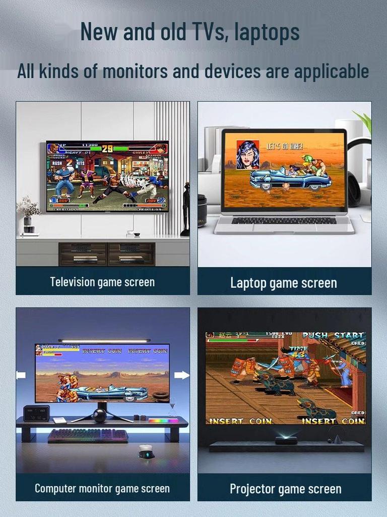 4K Retro Style TV Game Console with Dual Wireless Controllers