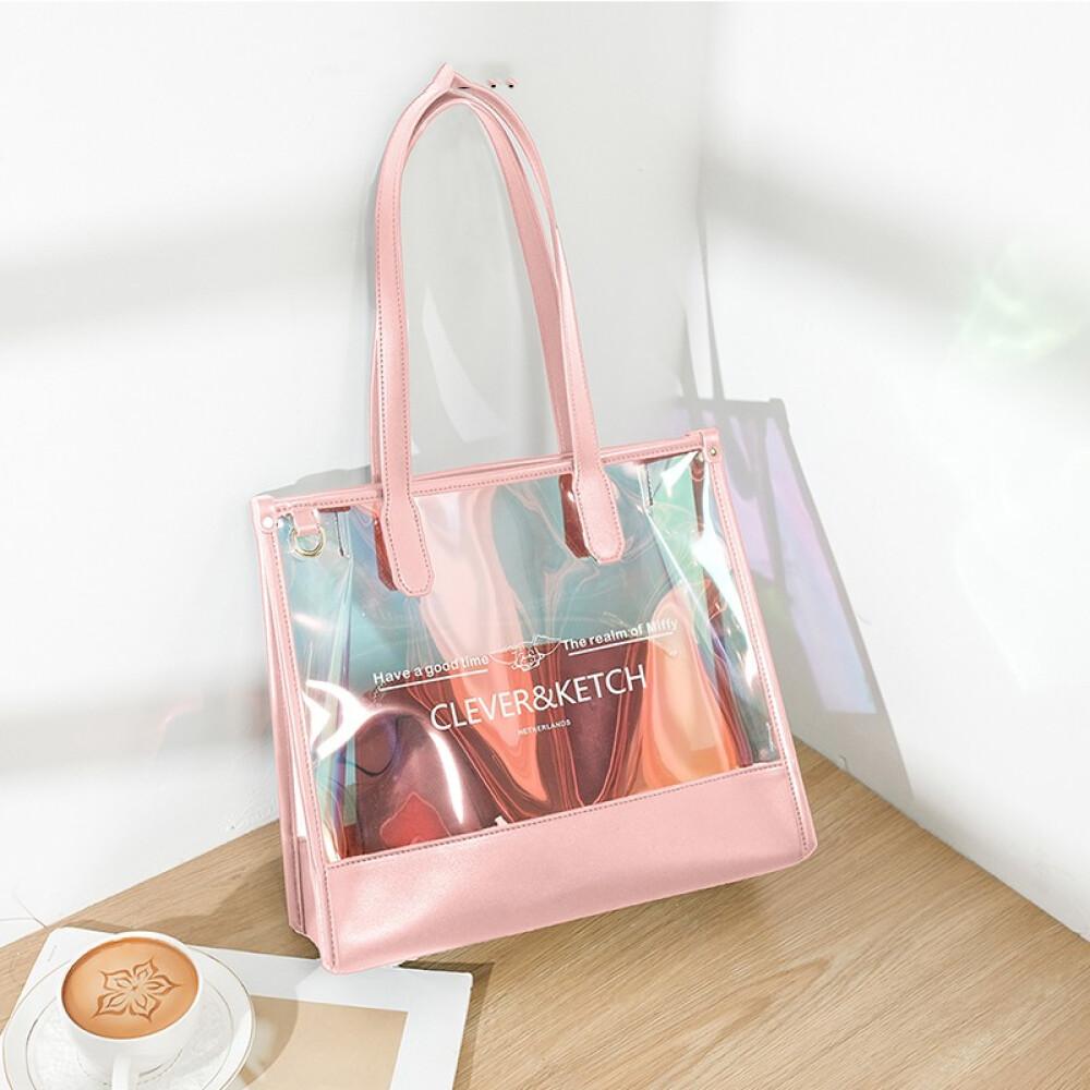 Hafif lüks kadın çantası Yeni moda ağ kırmızı tek omuz lazer jöle çanta Kadın Tote çanta uzunluğu 31cm genişlik 9cm yüksek 28cm