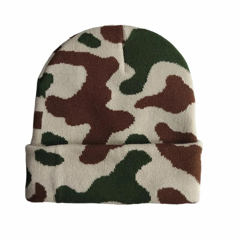 Outdoor Ear Protection Warm Knitted Beanie Hat Acrylics Jacquard Cuffed Custom Hip Hop Beanie Hat