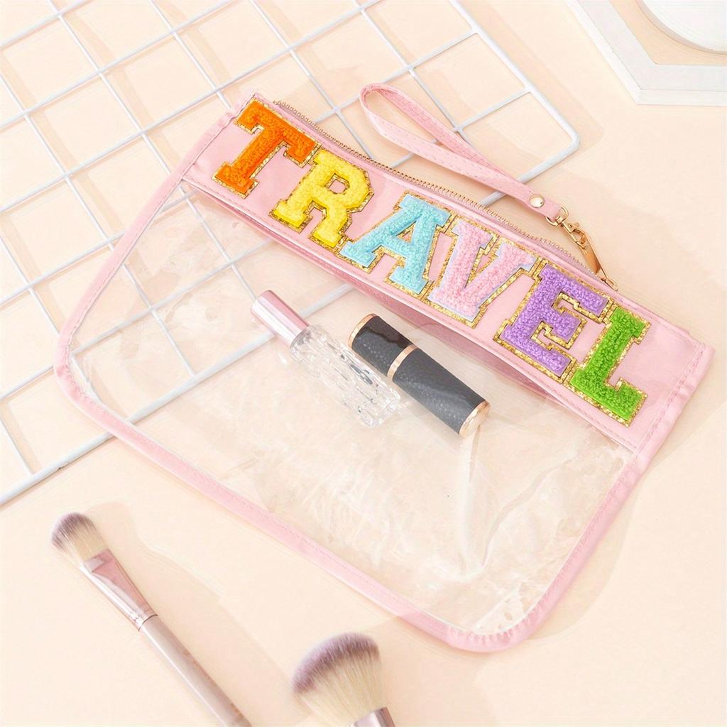 1PC Makeup Bag Transparent Cute ID Bag Waterproof Portable Handbag Large Capacity Makeup Bag