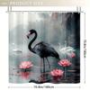 1PC Black Flamingo Shower Curtain, Durable Polyester, Easy Clean, for Bathroom & Window Decor