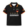 Kids Polo Shirt with Printed National Emblem and Championship Years Design Short Sleeve Button Collar Casual Top for Boys
