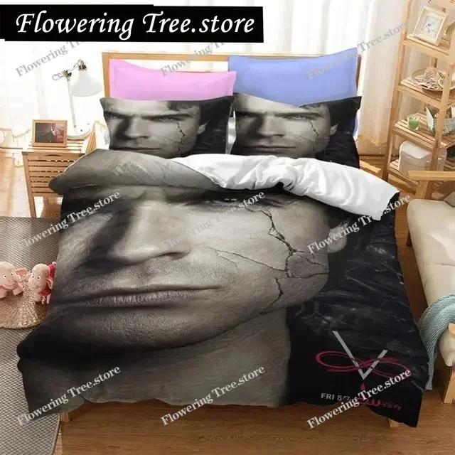 The Vampire Diaries Print Bedding Set 3D Character Duvet Cover Set With Pillowcase Twin Full Queen King Bedclothes