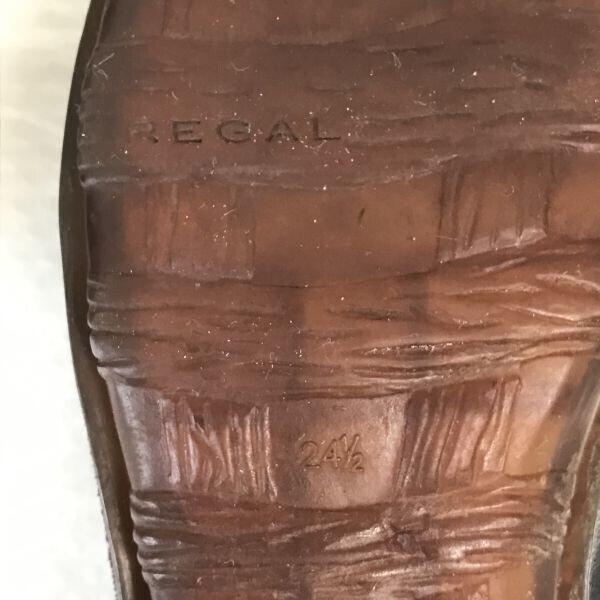 Regal Mokassin U-Tip Lederschuhe Schwarz 24.5(GEBRAUCHT)