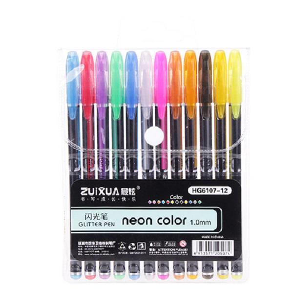 Rovtop 12/24/36/48 Colors Gel Pens Set Glitter Gel for Adult Kid Student Coloring Book Erasable Pen