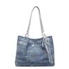 New Denim Tote Bag Female Butterfly Star Portable Dumpling Bag Simple And Fashionable Versatile Shoulder Messenger Bag