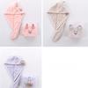 High-density Coral Velvet Parent-child Dry Hair Cap Cartoon Embroidered Dry Hair Cap Bath Cap Headband