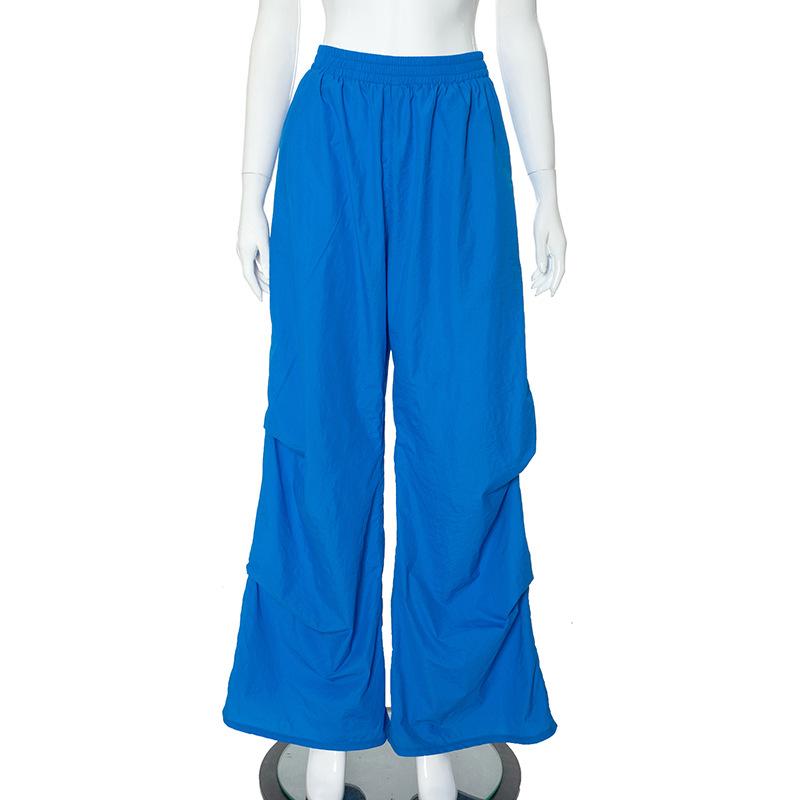 YYFS Women's Fashion Casual Solid Color Print High Waist Trousers Pants & Capris