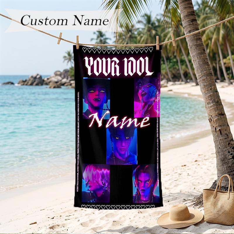 SAJA BOYS Custom Name Printed Beach Towel Personalized Soft Towel For Swimming Beach Travel