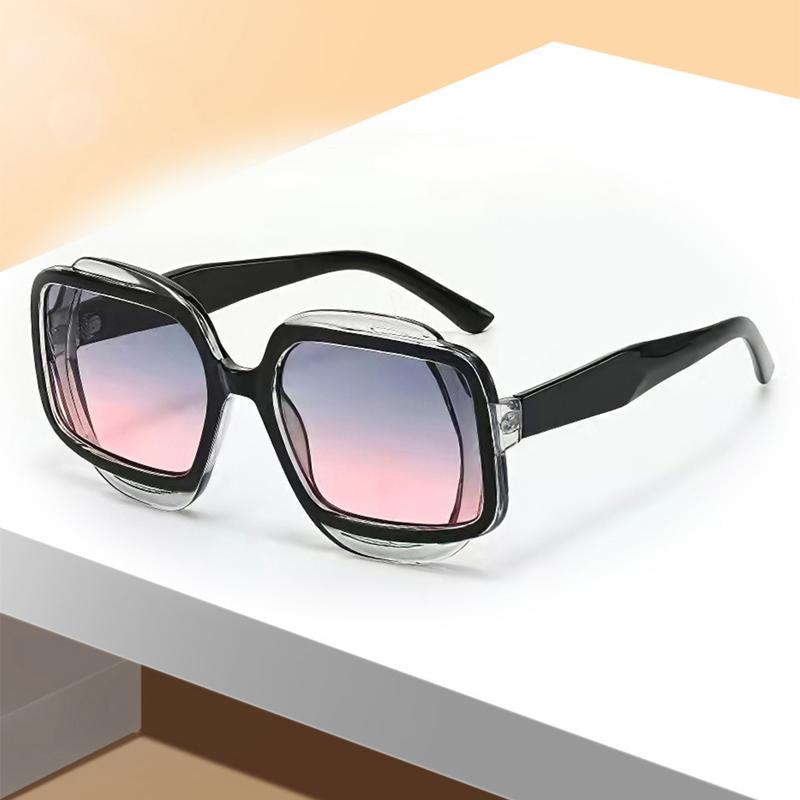 Oversized Fashion Sunglasses Men New Candy Color Rim Gradient Casual Shades Women Brand Design Beach Vacation Sun Glasses