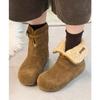 Leather thick-soled heightening two wear snow boots women's winter fur integrated short boots piled warm fluffy cotton shoes