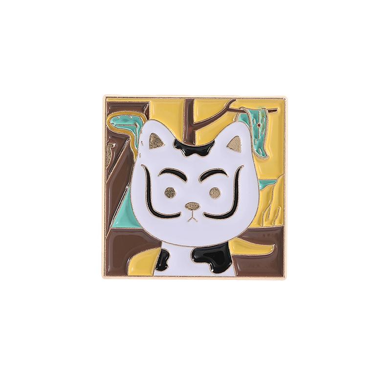 

The Scream Van Gogh Oil Painting Enamel Pin Cartoon Capybara Cat With Pearl Earring Starry Sky Brooches Lapel Badge Jewelry Gift