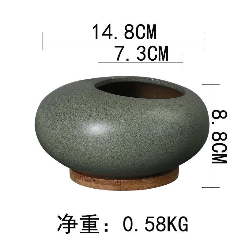 Ceramic Flower Pot Retro Creative Flower Pot Green Plant Flower Device Desktop Flower Pot Succulent Simple Ins Matte Pot Table Decoration