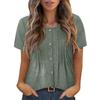 Women'S Work Shirt Pleated 3/4 Sleeve Dress Top V-Neck Shirt Casual Waist Tied Shirt Business Shirt