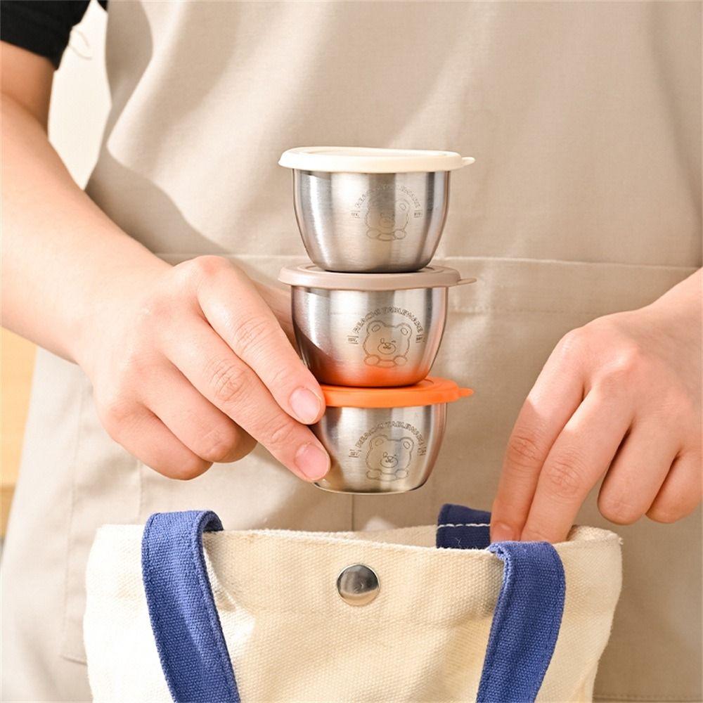 Versiegelter Saucenbecher aus Edelstahl Auslaufsichere Gewürzbox Salatdressingbehälter für Zuhause