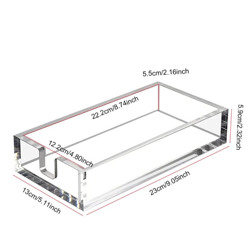 Tabletop Napkin Holder in Clear Acrylic with Visible Storage, Wipe-Clean Care, and Open Access for Kitchens, Bars, Hotels, and Cafes