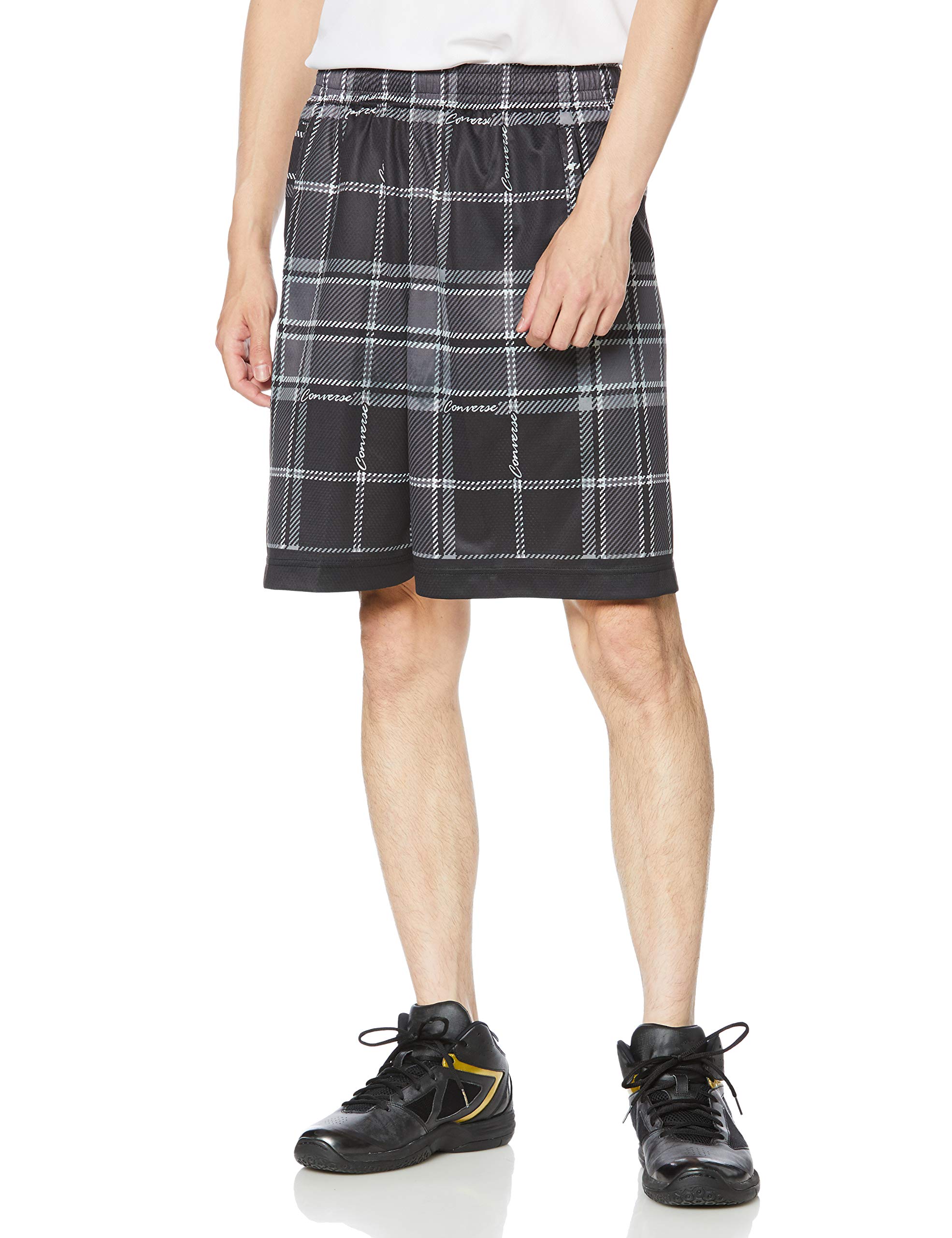 

Converse CB202855 Basketball Practice Shorts with Size O Size Men s Pockets, Sweat-Wicking, Quick-Drying, Black/Black, (Japan XL)