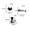 Set de insigne emailate pisică albă și neagră pentru cuplu, broșe animal drăguț de desene animate, pin de rever pentru haine, rucsac, geantă, insignă metalică, bijuterii pentru iubit
