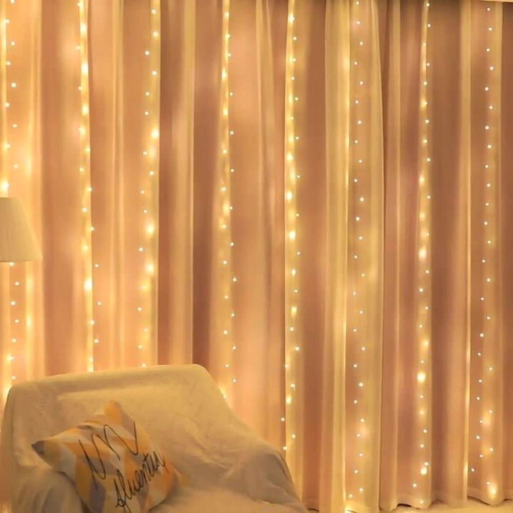 Waterproof Window Curtain String Lights Multicolor Holiday String Lights Party Decoration