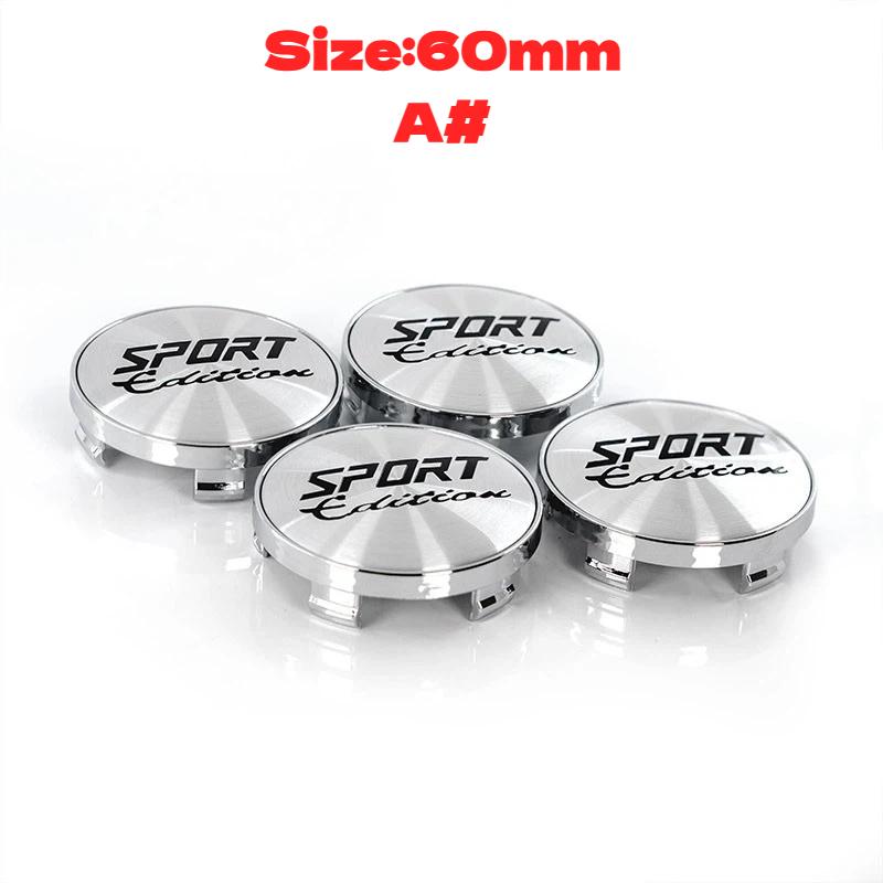 4Pcs 60mm/65mm SPORT Edition Logo Car Wheel Center Hub Caps Cover Decoration Accessories