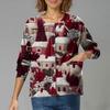 Women's Casual Long-Sleeved Single-Breasted Christmas-Themed Print  Cardigan
