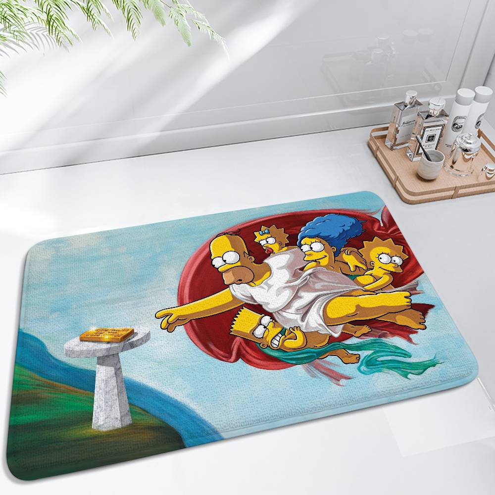 Funny S-Simpsons Floor Mat Bathroom Absorbent Mat Simple Door Dirt-resistant Mat Home Kitchen Mat Foot Mat Entry Mat