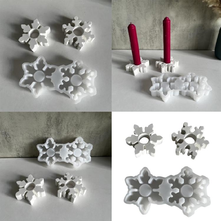 Schneeflocken Silikon Kerzenständerformen für Epoxidharz Heimdekoration Silikone Kerzenhalterformen für Teelichthalter
