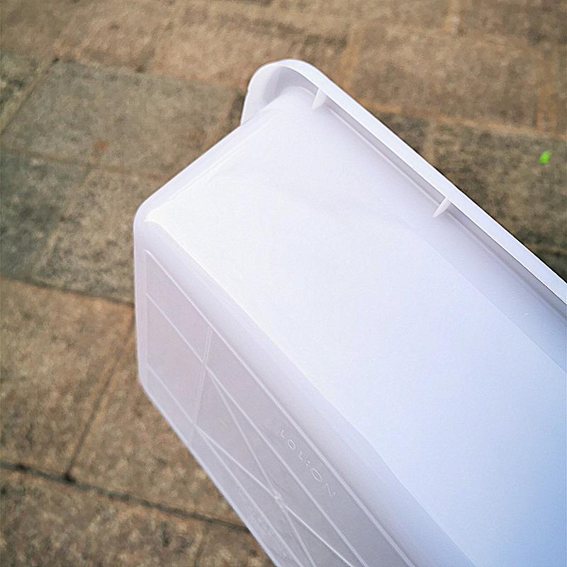 Medium White Plastic Rectangular Basin Tray - Kitchen & Food Storage Box (Lidless)