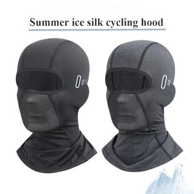Maschera per il viso da uomo, estiva, da esterno, per ciclismo, con cappuccio, per bicicletta, casco da moto, foderata, passamontagna traspirante, protezione solare, maschera di seta ghiacciata