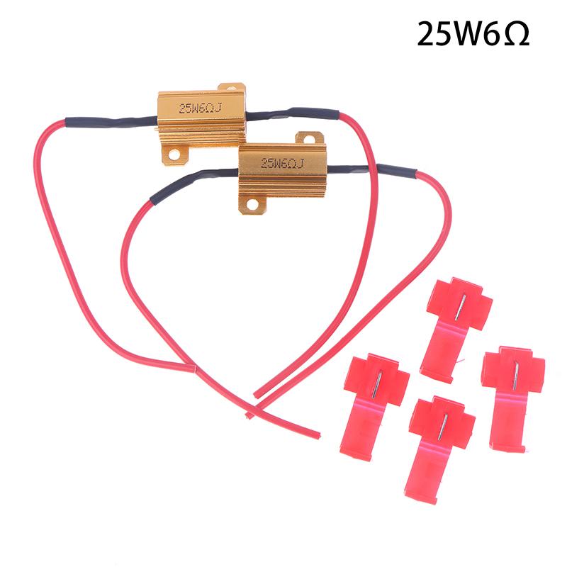 2Sets Car LED Canbus Decoder - 10/25/50W 6/8/25/39Ohm Load Resistors for Auto Turn Signal Lantern & License Plate Lamp