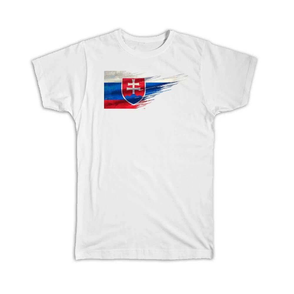 Gift T-Shirt : Slovakia Flag Slovak Travel Expat Country Artistic 2XL