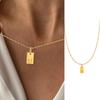CARLIDANA Initial Necklace Engraved A-Z Alphabet Charm Necklace Box Chain Stainless Steel Women's Minimalism Jewelry Gift