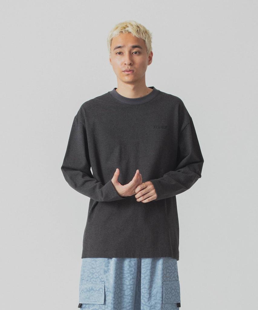 [Extra Large] Ringer Long Sleeve Tee, L/S TEE 101243013001, BLACK, M