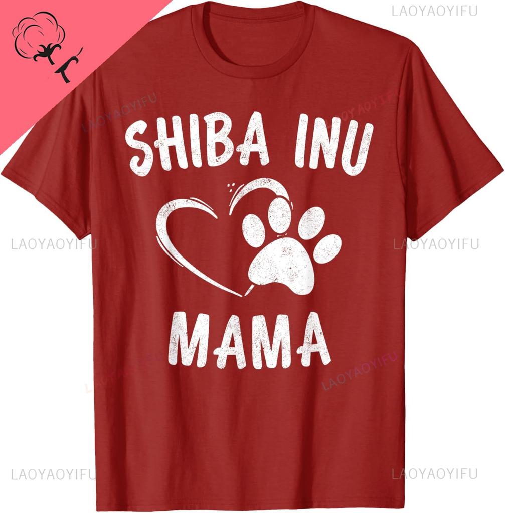 Fun Shiba Inu Mama Gift Pet Lover Apparel Shibe Dog Mom TShirt Print on Demand Couple Mens Clothing Camiseta Hombre