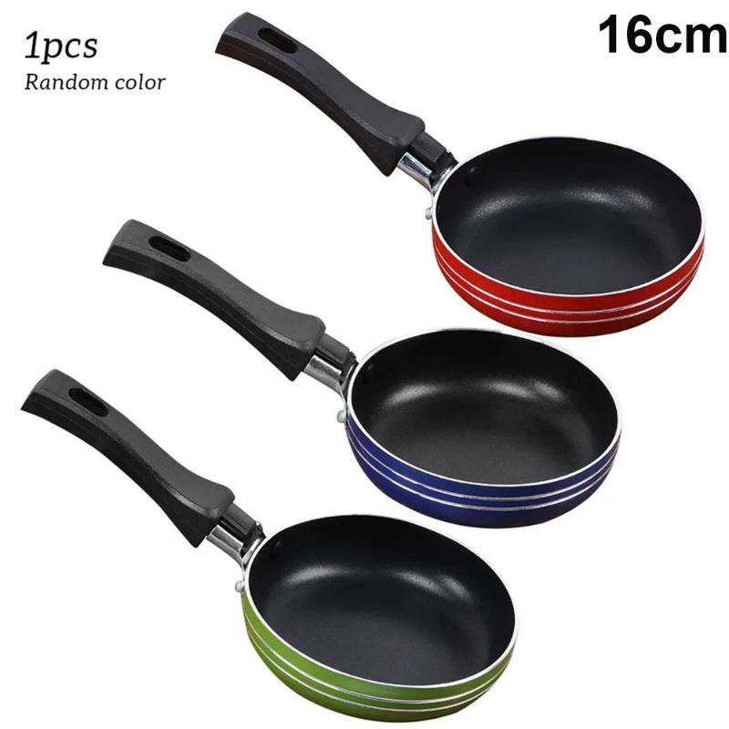 Mini Padella 12cm/14cm/16cm Padella Antiaderente in Acciaio Padella Pentola Pentolino Uso Domestico Padella per Uova Colore Casuale Per Utensili da Cucina