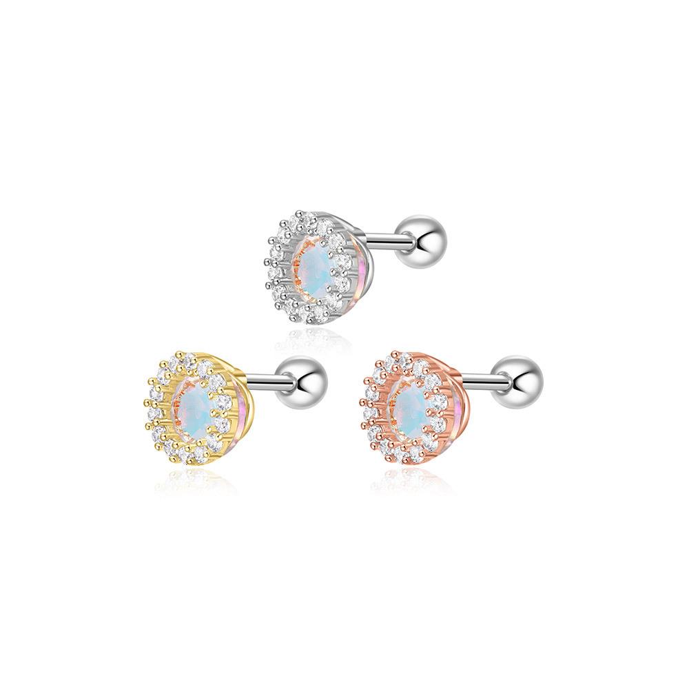 Dieuamour Round Crystal Surgical Piercing 3 Colors