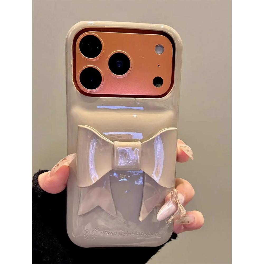 For iPhone 17 Pro Max INS Creative Glossy Soap Bow Phone Case For iPhone 16 15 13 14 12 Pro Max Candy Color Shockproof Cover