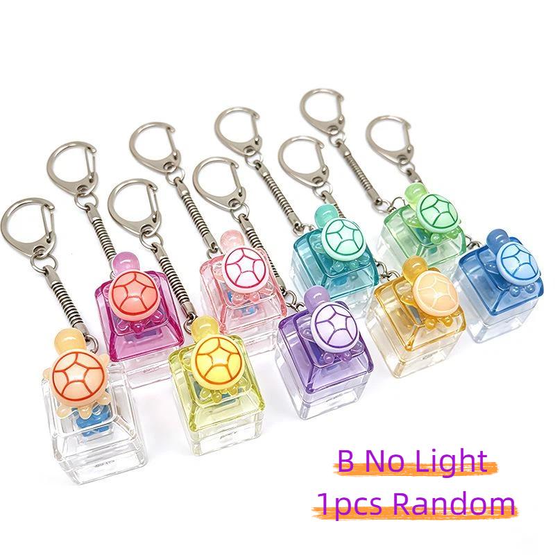 3D Cartoon Turtle Led Keyboard Keychain Fidget Clicker Sensory Stress Relief Toy For Adults Kids