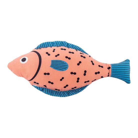 Plush Pet Chew Toy Squeaky Fish Interactive Cat Kicker Toy Soft Stuffed Animals Teething Toy for Indoor Dogs Cats And Kittens