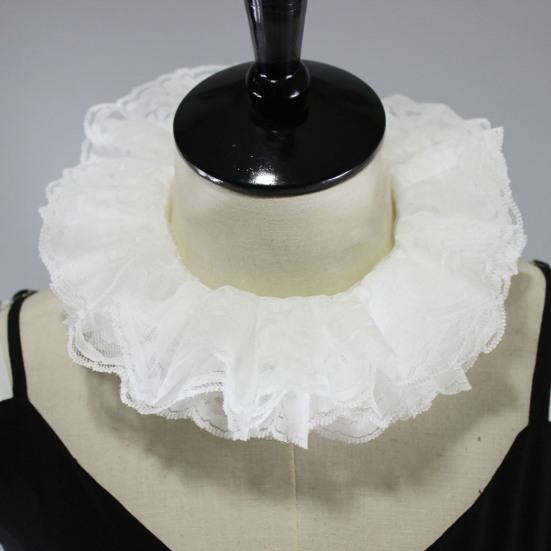 Fake Collar Round-Neck Sweatshirts Tops False Collar Lace Closure Halloween Masquerade Shirt Neckline Enhancer